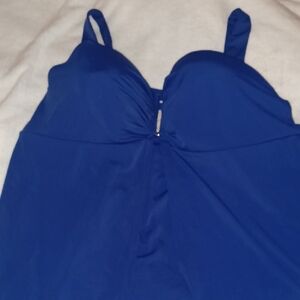 Cacique Lane Bryant Plus Tankini Swim Suit Top W/ Built In Underwire Bra Sz 44DD